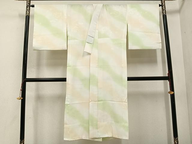 平和屋着物●洗える最高級着物　＜英＞はなぶさ謹製　長襦袢　無双仕立て　花地紋　暈し染め　洗える着物　AABC9351ph