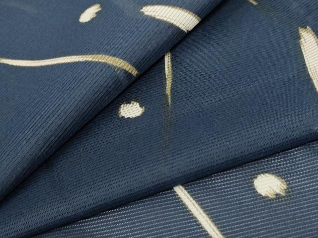 平和屋着物＊夏物　小紋　絽　抽象文様　金彩　洗える着物　AABC9361jd