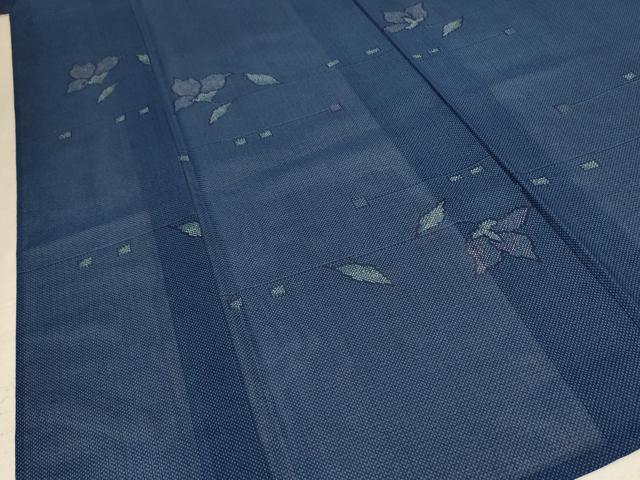 平和屋着物＊夏物　小紋　紗　草花文　洗える着物　AABC9362jd_3