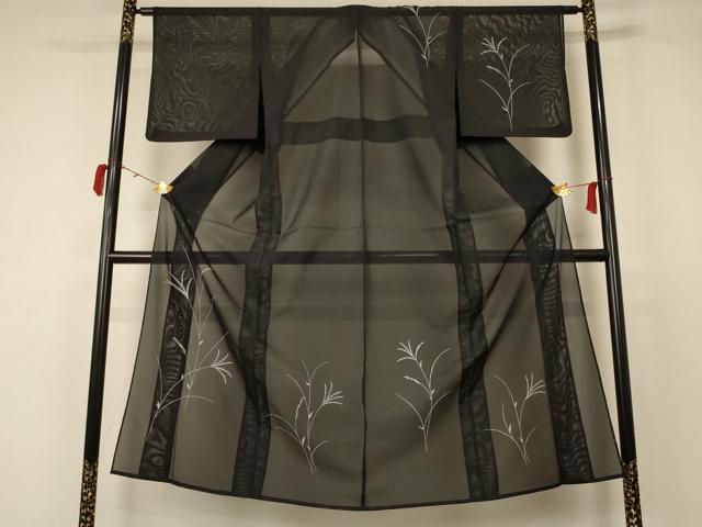 平和屋着物＊夏物　訪問着　絽　草葉文　洗える着物　AABC9364jd