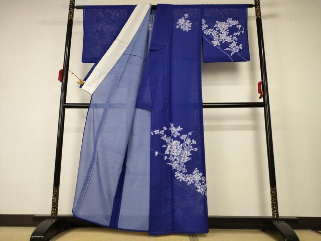 平和屋着物＊夏物 訪問着 絽 枝花文 洗える着物 AABC9365jd