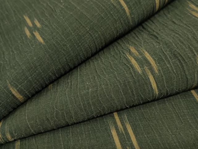 平和屋着物＊夏物　小千谷ちぢみ　絣柄　麻　逸品　AABC9372jd