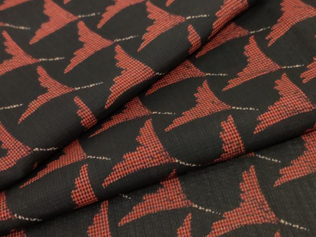 平和屋着物＊夏物　小紋　紗　舞花文　正絹　逸品　AABC9376jd