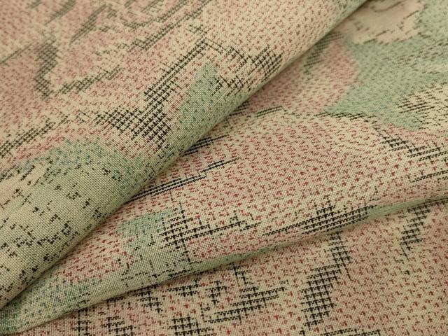 平和屋着物＊夏物　本場大島紬　夏大島　薔薇　正絹　逸品　AABC9379jd