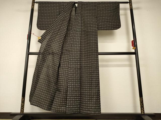 平和屋着物＊夏物　紗紬　絣柄　正絹　逸品　AABC9382jd_2
