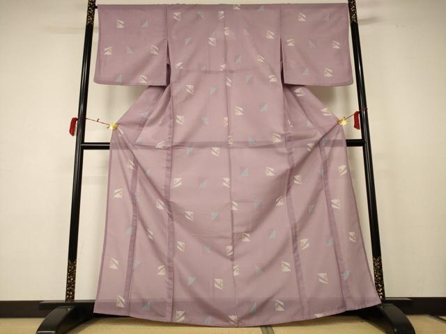 平和屋着物＊夏物 小紋 絽 色紙花文 洗える着物 AABC9386jd 【公式通販】