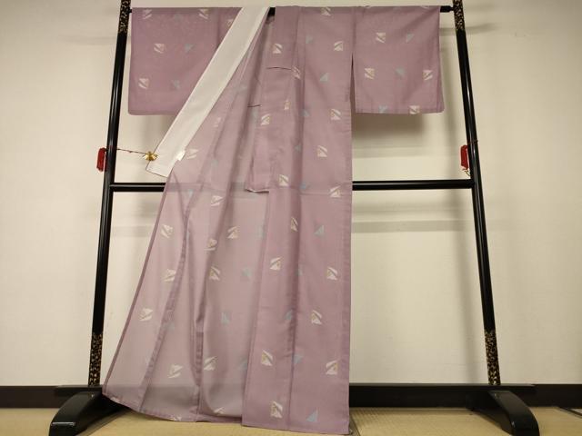 平和屋着物＊夏物　絽　小紋　色紙花文　洗える着物　AABE4793jd 平和屋着物＊夏物 絽 小紋 色紙花文 洗える着物 AABE4793jd