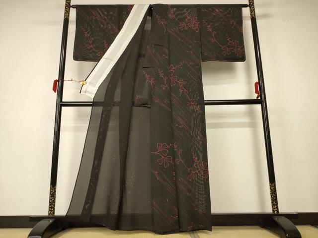 平和屋着物＊夏物　小紋　絽　枝花文　正絹　逸品　未使用　AABC9390jd_2