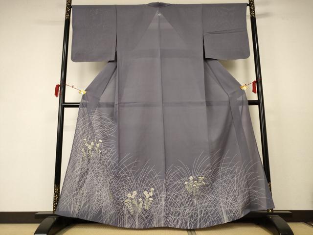 平和屋着物＊夏物　色留袖　絽　草花文　正絹　逸品　AABC9404jd