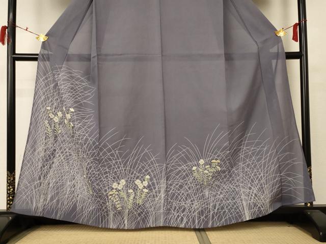 平和屋着物＊夏物　色留袖　絽　草花文　正絹　逸品　AABC9404jd_2