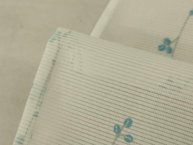平和屋着物＊夏物　小紋　絽　扇子花文　洗える着物　AABC9405jd_6