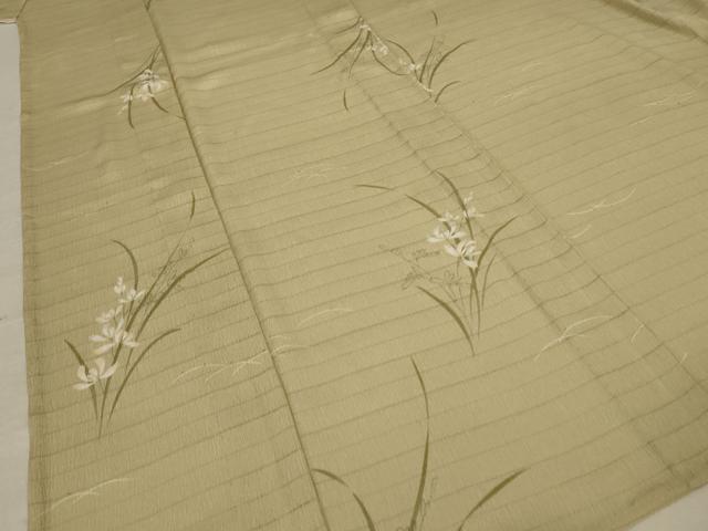 平和屋着物＊夏物　小紋　絽　草花文　洗える着物　AABC9407jd_3