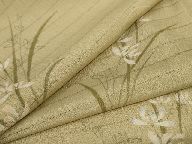 平和屋着物＊夏物　小紋　絽　草花文　洗える着物　AABC9407jd