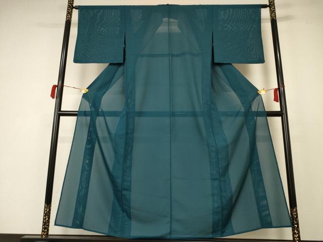 平和屋着物＊夏物　色無地　絽　高麗納戸色　正絹　逸品　AABC9408jd