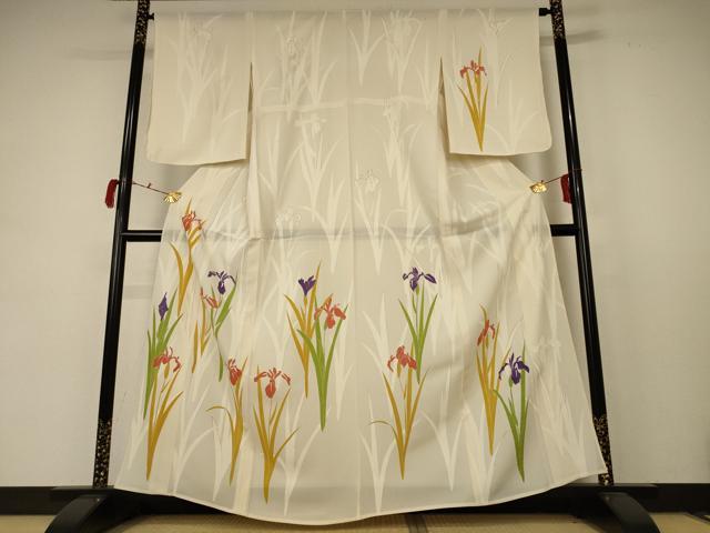 平和屋着物＊夏物　訪問着　絽　草花文　正絹　逸品　AABC9414jd