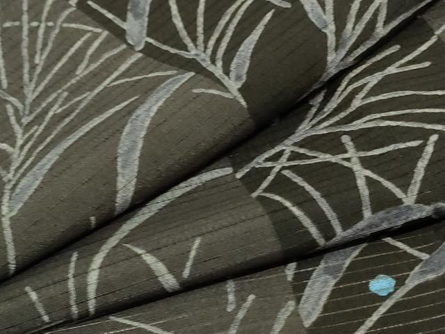 平和屋着物＊夏物　小紋　絽　草葉文　洗える着物　AABC9422jd