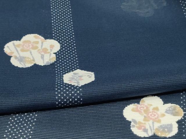 平和屋着物＊夏物　小紋　絽　舞花文　洗える着物　AABC9423jd_4