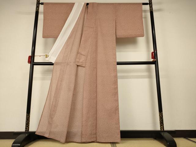平和屋着物＊夏物　小紋　絽　花尽くし　洗える着物　AABC9425jd_2