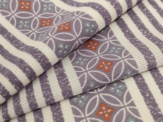 平和屋着物＊夏物　小紋　絽　七宝文　洗える着物　AABC9426jd