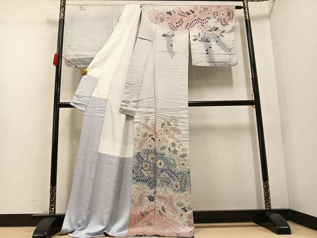 平和屋着物○訪問着 辻が花 絞り 暈し染め ロング丈 正絹 逸品 AABC9652ph