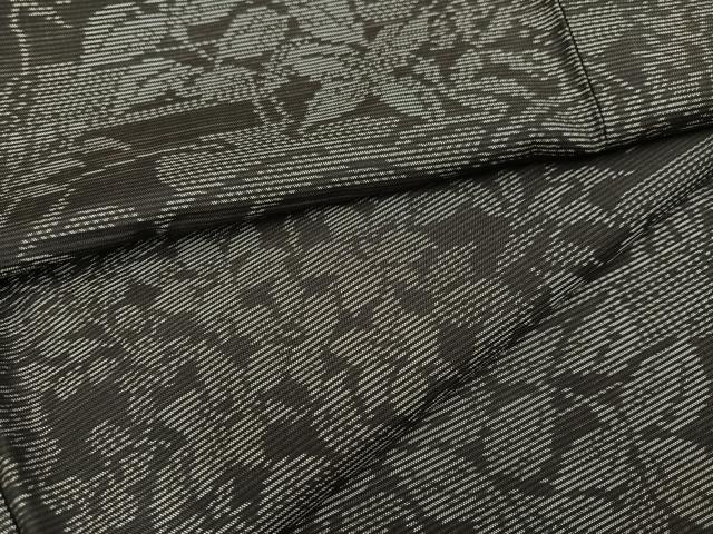 平和屋着物●本場大島紬　草花文　正絹　逸品　AABC9664ph