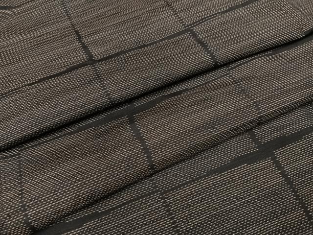 平和屋着物●本場大島紬　格子　正絹　逸品　AABC9666ph