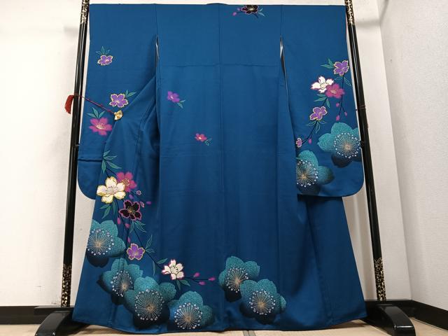 平和屋着物●豪華振袖　枝花文　金彩　正絹　逸品　AABC9668ph