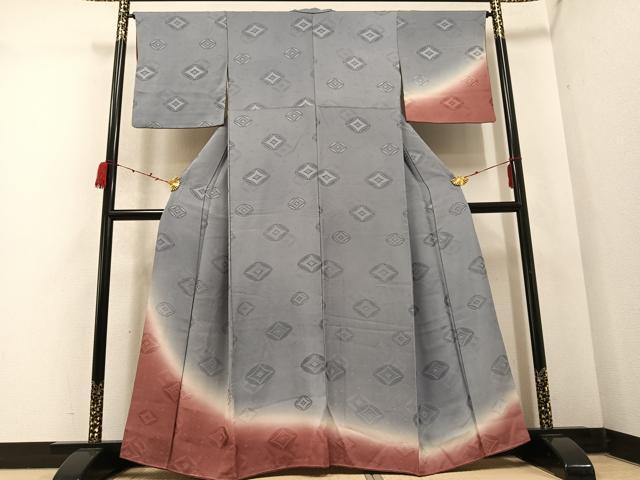 平和屋着物●訪問着　七宝地紋　暈し染め　正絹　逸品　AABC9678ph