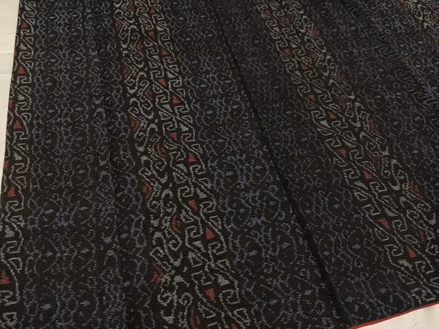 平和屋着物○結城ちぢみ 間道 正絹 逸品 AABC9763ph