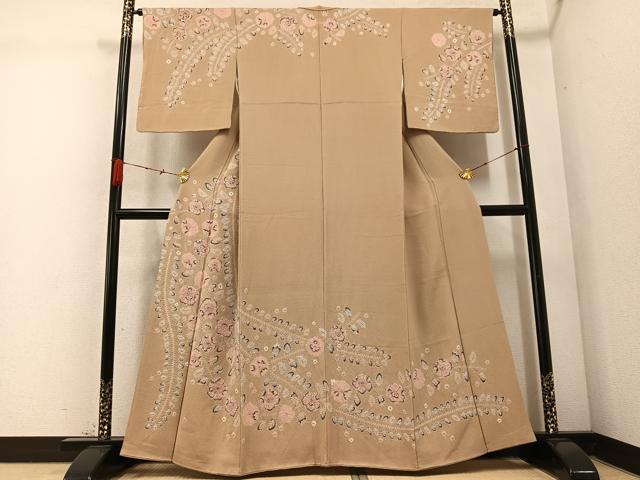 平和屋着物●訪問着　辻が花　絞り　正絹　逸品　AABC9792ph