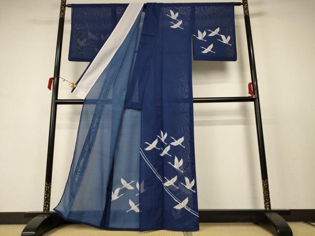 平和屋着物＊夏物　訪問着　絽　飛鶴文　洗える着物　AABC9842jd 平和屋着物＊夏物 訪問着 絽 飛鶴文 洗える着物 AABC9842jdの通販はau