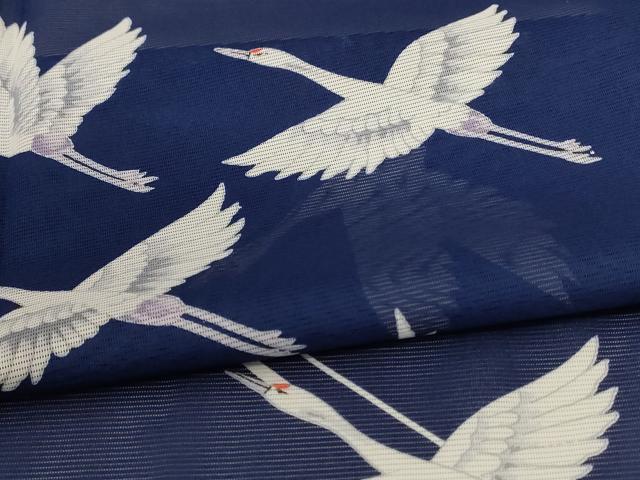 平和屋着物＊夏物 訪問着 絽 飛鶴文 洗える着物 AABC9842jd