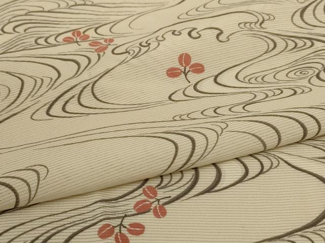 平和屋着物＊夏物　小紋　絽　立波萩文　正絹　逸品　AABC9851jd_4