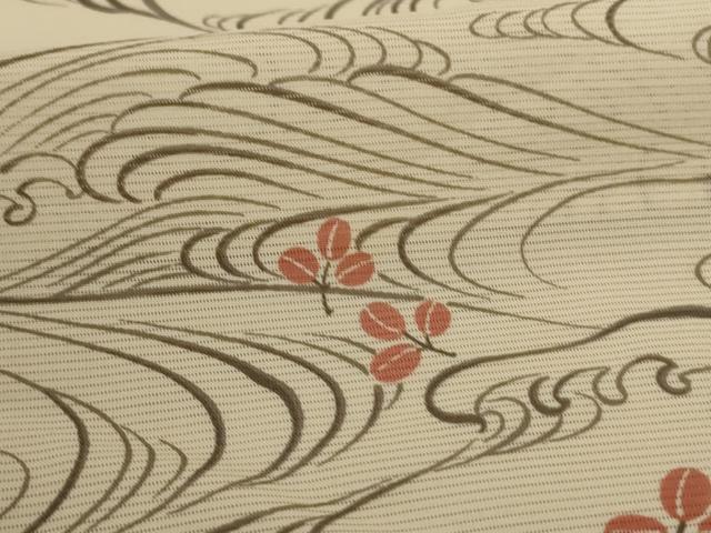平和屋着物＊夏物　小紋　絽　立波萩文　正絹　逸品　AABC9851jd_5