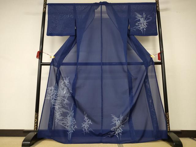 平和屋着物＊夏物　訪問着　絽　花鳥文　洗える着物　AABC9855jd