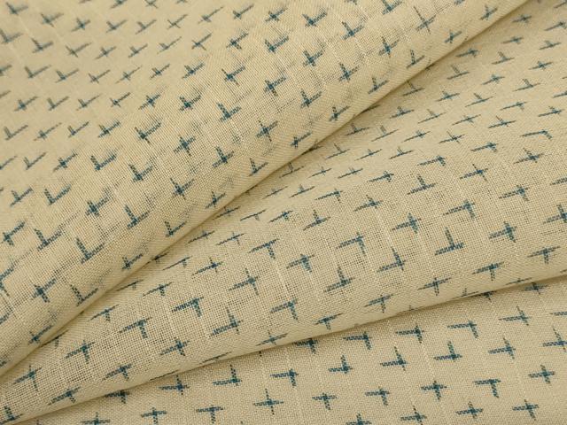 平和屋着物＊夏物　絹芭蕉　十字絣　正絹　逸品　AABC9858jd