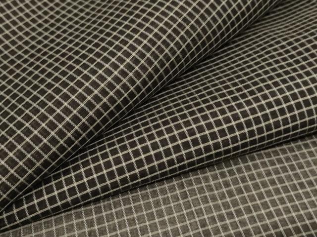 平和屋着物＊夏物　男性　紗紬　格子　正絹　逸品　AABC9865jd