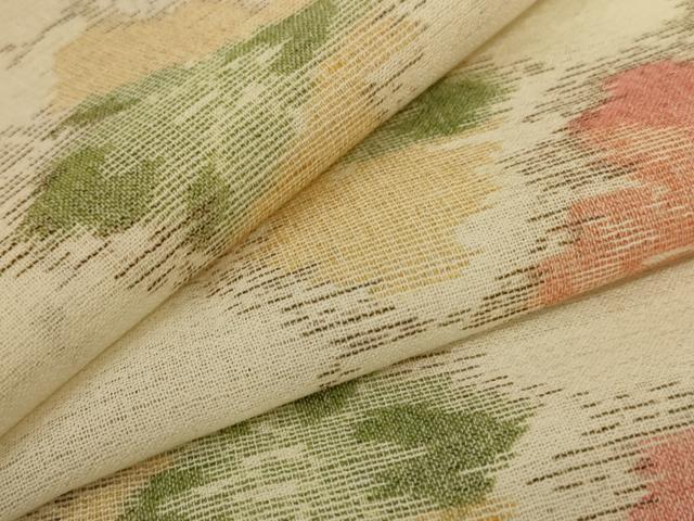 平和屋着物＊夏物　小紋　紗　花菱文　AABC9867jd