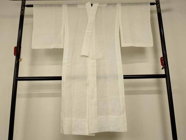 平和屋着物＊夏物　長襦袢　芝花紋紗　鳥の子色　麻　逸品　AABC9869jd