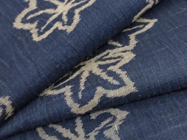 平和屋着物＊夏物　小千谷ちぢみ　楓　麻　逸品　AABC9870jd