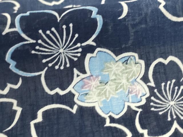 平和屋着物＊夏物　小紋　紗　桜尽くし　洗える着物　AABC9898jd_4