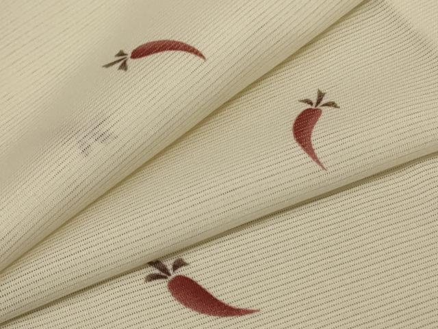 平和屋着物＊夏物　小紋　絽　唐辛子　高島屋扱い　洗える着物　AABC9901jd