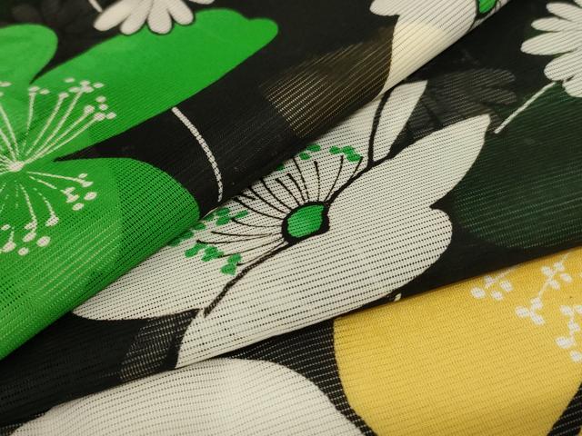 平和屋着物＊夏物　小紋　絽　枝花文　洗える着物　AABC9921jd