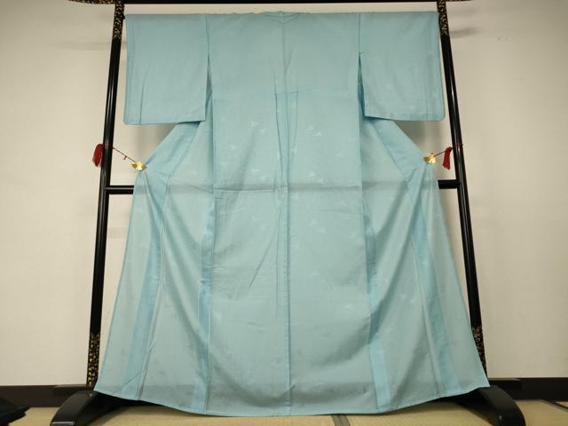 平和屋着物＊夏物　色無地　縦絽　瓶覗色　洗える着物　AABC9928jd