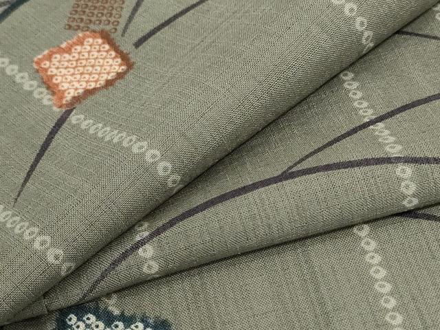 平和屋着物＊夏物　小紋　紗　露芝文　洗える着物　AABC9940jd