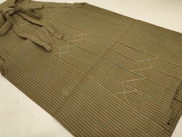 平和屋着物＊夏物　男性　馬乗り袴　縞　正絹　逸品　AABC9957jd