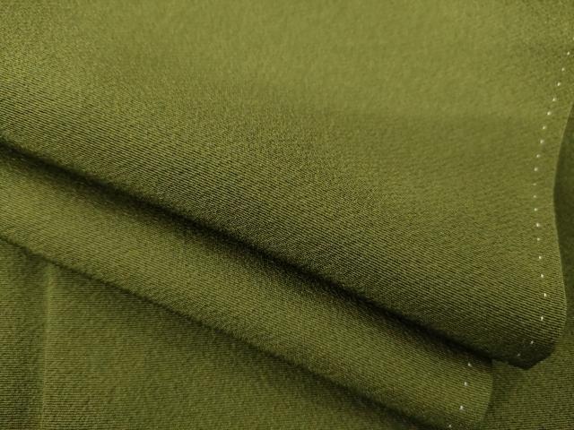 平和屋着物●上質な色無地　海松色　正絹　逸品　AABC9974ck