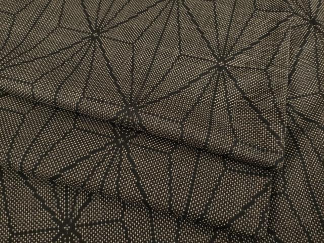 平和屋着物●本場大島紬　一元絣　麻の葉文様　正絹　逸品　AABC9977ck