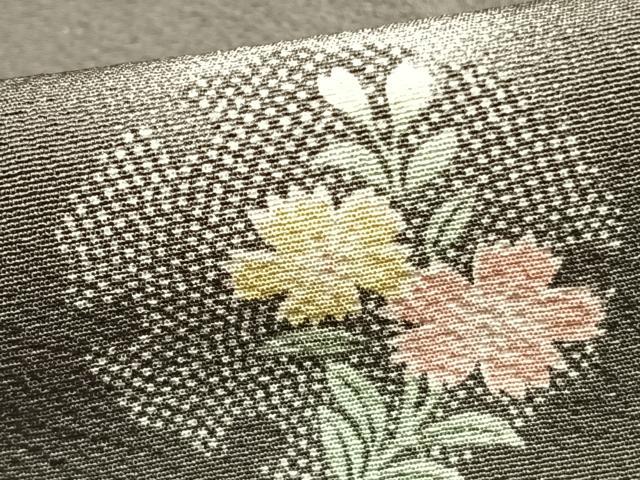 平和屋着物▽上質な小紋 単衣 雪輪花文 蛍暈し 正絹