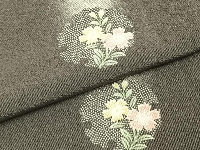 平和屋本店●極上　小紋　反物　着尺　蛍暈し　雪輪花文　逸品　未使用　DZAA11583kh6 平和屋着物▽上質な小紋 単衣 雪輪花文 蛍暈し 正絹